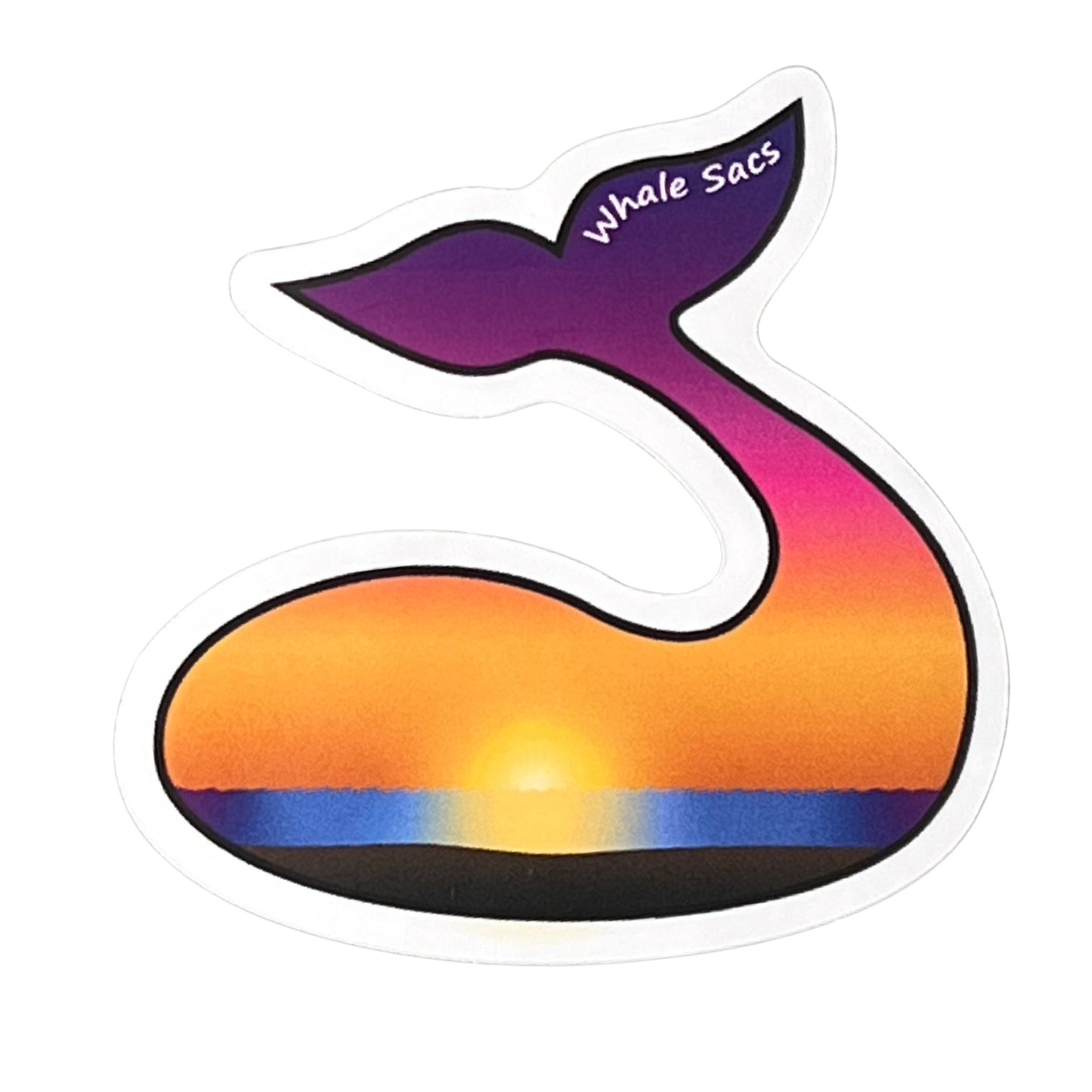 Sunset Whale Sticker