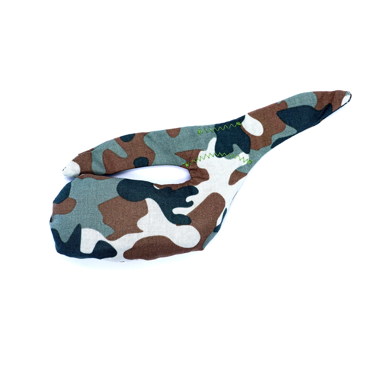 Handmade Whale Sac for disc golf, featuring a Camo pattern. Clay-filled dry grip bag for sports, offering eco-friendly hand grip support.