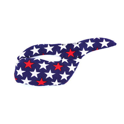 Handmade Whale Sac for disc golf, featuring a Star Spangled pattern. Clay-filled dry grip bag for sports, offering eco-friendly hand grip support.